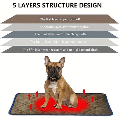 Winter Self Pet Warming Pad for Small/Large Dog Cat, Warming Cat Bed Cat Mat Thermal Pet Bed Mat, for Large Dog Non-Electric Self-Warming Dog Crate Pad for Outdoor Indoor 114.3cm x 71.12cm.