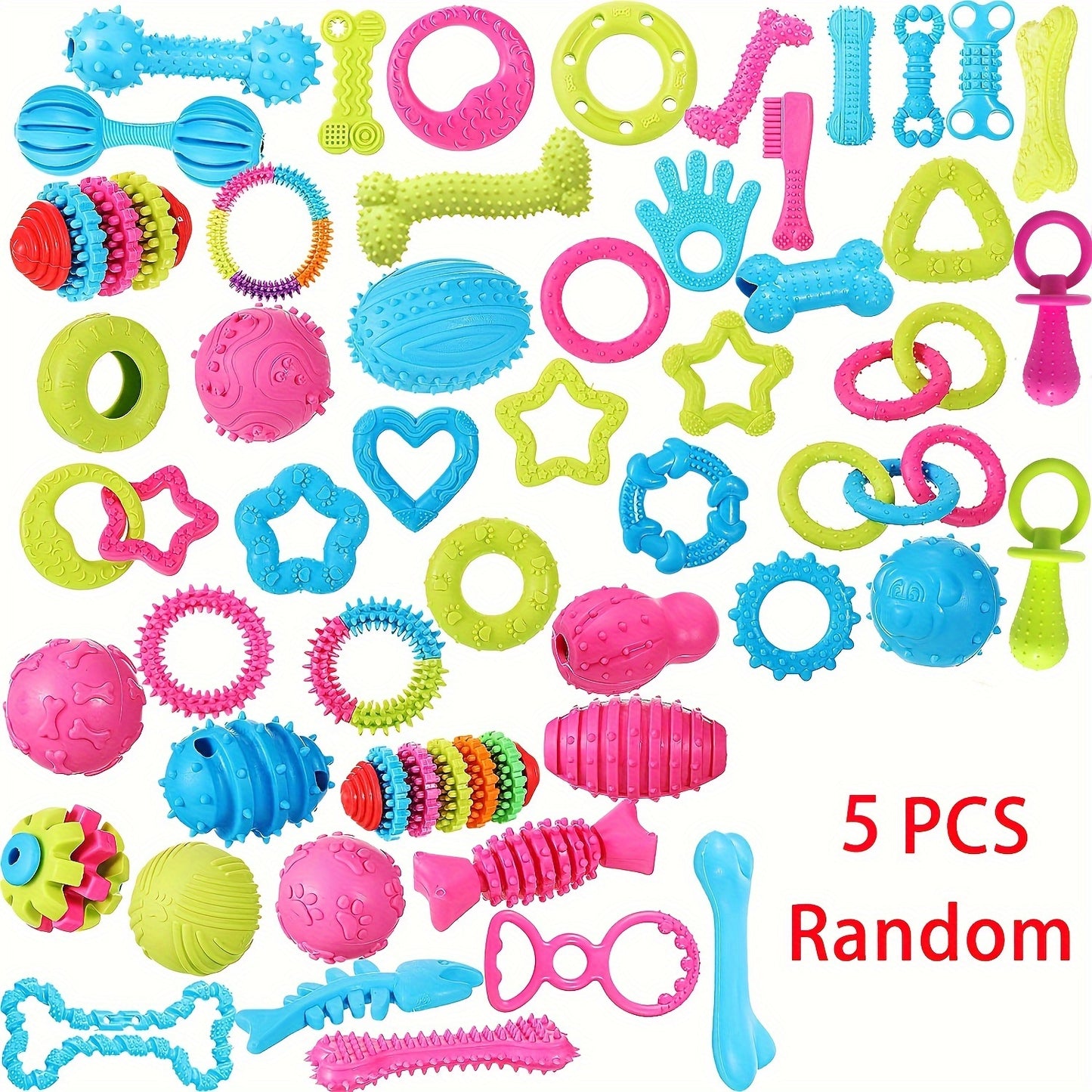 3/5/10pcs Random Pet Chew Toys For Small Dogs And Puppies - Cute, Durable, Various Shape, Multicolor Design For Training