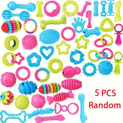 3/5/10pcs Random Pet Chew Toys For Small Dogs And Puppies - Cute, Durable, Various Shape, Multicolor Design For Training