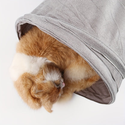 2/3/4 Ways Plush Pet Collapsible Cat Tunnel Cat Play Tunnel Toys Durable Warm Plush Suede Hideaway Pet Crinkle Tunnel