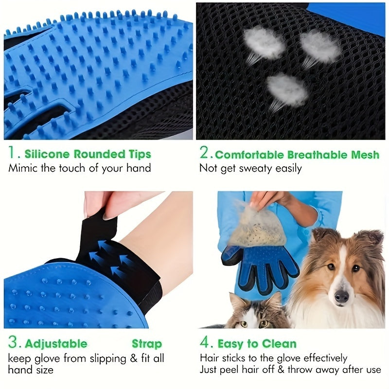 1pc Cat Handling Gloves, Cat Hair Removal Brush Pet Massaging Gloves Cat Bathing Grooming Gloves