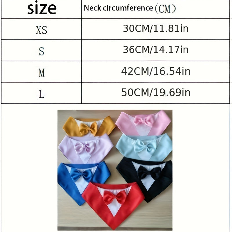 1pc of Drool Bib, Pet Suit Triangle Scarf with Bow Tie, Pet Collar, Dog Clothing, Dog Wedding Outfit Accessories