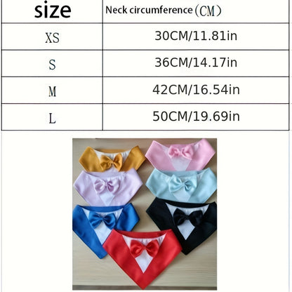 1pc of Drool Bib, Pet Suit Triangle Scarf with Bow Tie, Pet Collar, Dog Clothing, Dog Wedding Outfit Accessories