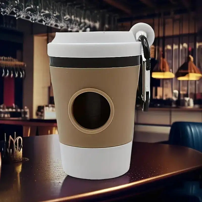 Portable Dog Poop Bag Holder Pet Waste Bag Dispenser for Dogs Outdoor Pet Trash Bags Dispenser Coffee Cup-shaped Dispenser