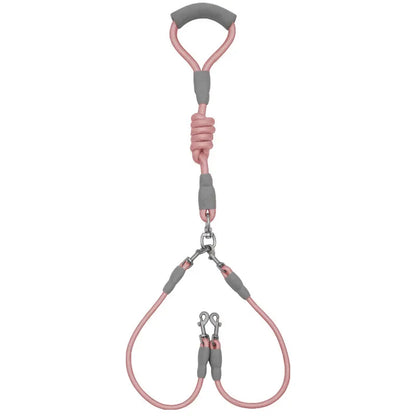 Dog leash Walk dog leash Medium double dog chain Double lead One tow two leads with pet supplies