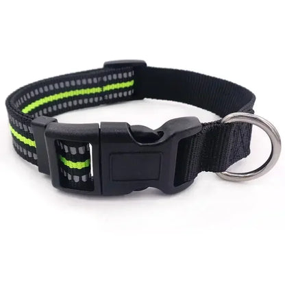 Reflective Dog Collar Adjustable Safety Nylon Pet Collars Sturdy & Durable Suitable for Large,Medium and Small Dogs Pet Supplies