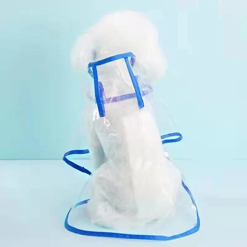 During the rainy season, dogs go out in transparent raincoats; Hooded waterproof jacket made of soft PVC material, dog raincoat