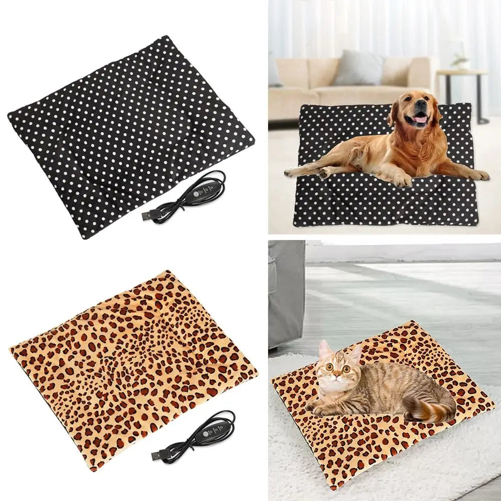 Pet Heating Pad Electric Blanket Dog And Cat Bed Mat Warming USB Blanket Washable Pad Warmer Soft Plush Winter Cat Puppy