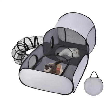 Cat Enclosure Tunnels Dog Play Pen Foldable Enclosure Tunnels House Interactive Toy Exercise Playground for Kitten Puppy Animals