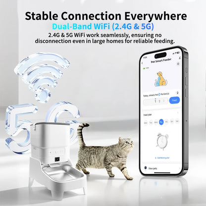Smart Pet Feeder with 15CM Elevated Camera Tuya App Control for Busy Pet Owners FURPIPI Automatic Cats Dog Food Feeder Dispenser