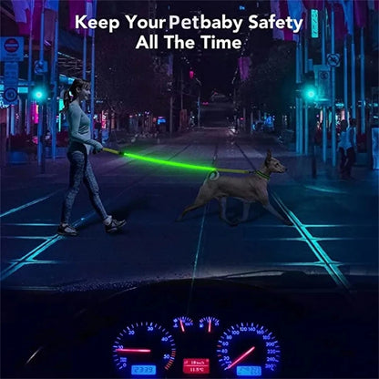 Led Pet Dog Leash Rope With Light Luminous  Lead Leash USB Charging for Dog Safety Flashing Glowing Collar Harness Accessories