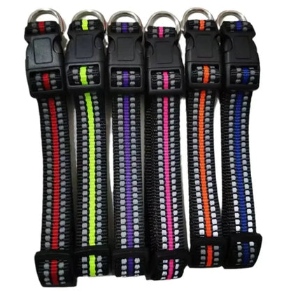 Reflective Dog Collar Adjustable Safety Nylon Pet Collars Sturdy & Durable Suitable for Large,Medium and Small Dogs Pet Supplies