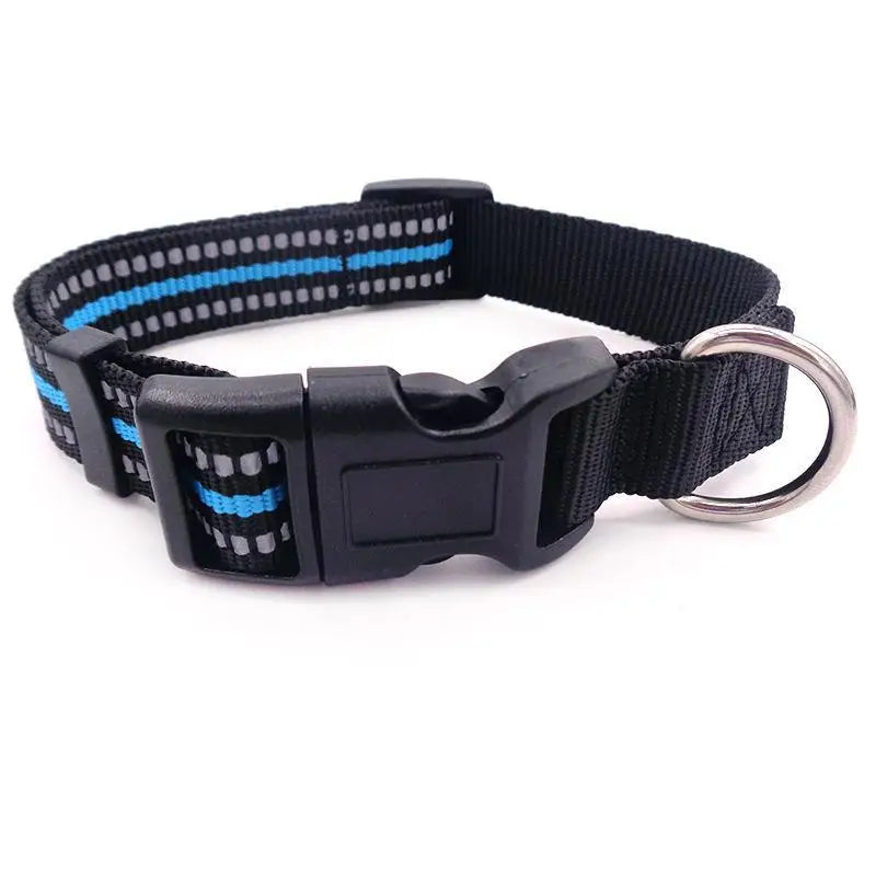 Reflective Dog Collar Adjustable Safety Nylon Pet Collars Sturdy & Durable Suitable for Large,Medium and Small Dogs Pet Supplies