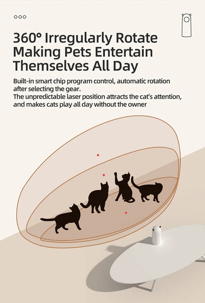 Cat Laser Toy Automatic Rechargeable Motion Random Activated Interactive Cat Toys for Indoor Cats/Dog/Kittne Slow and Fast Mode