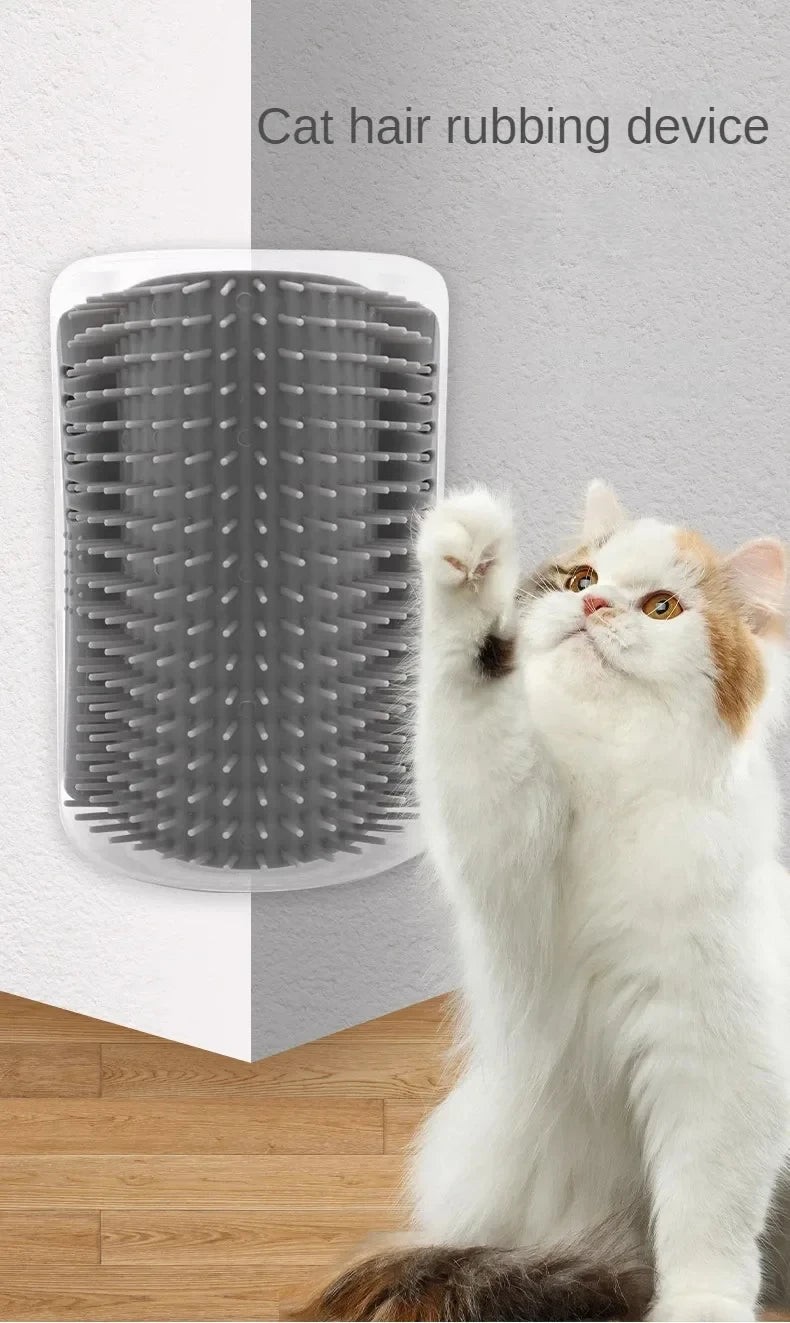 Cat Self Groomer with Massage Comb Brush - Perfect for Kitten and Puppy Grooming and Relaxation Wall-Mounted