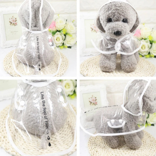 During the rainy season, dogs go out in transparent raincoats; Hooded waterproof jacket made of soft PVC material, dog raincoat