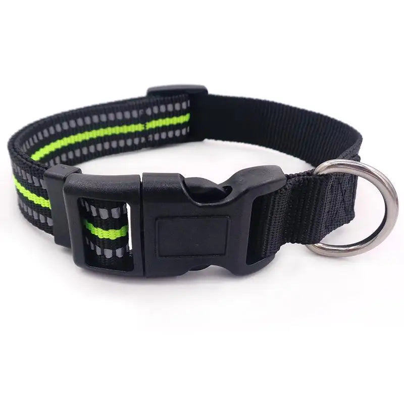 Reflective Dog Collar Adjustable Safety Nylon Pet Collars Sturdy & Durable Suitable for Large,Medium and Small Dogs Pet Supplies