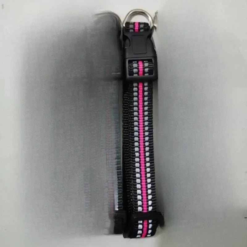 Reflective Dog Collar Adjustable Safety Nylon Pet Collars Sturdy & Durable Suitable for Large,Medium and Small Dogs Pet Supplies