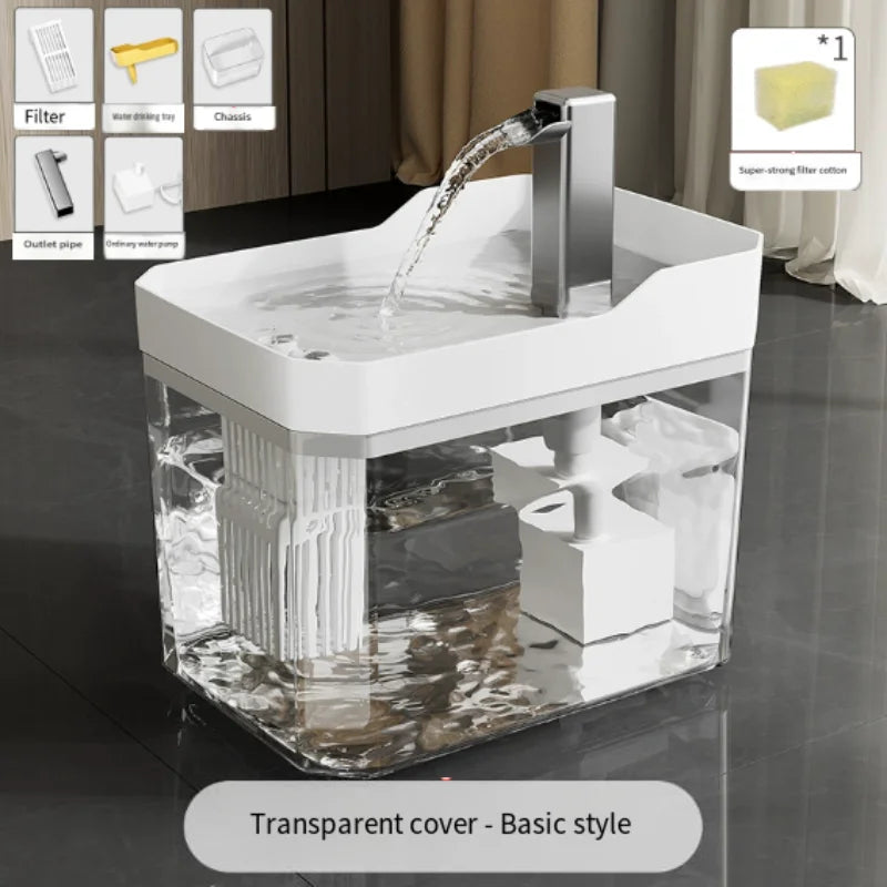 1.5L Cat Water Fountain Auto Filter Pet Water Dispenser USB Live Water Circulation Automatic Drinking Fountain for Cats and Pets