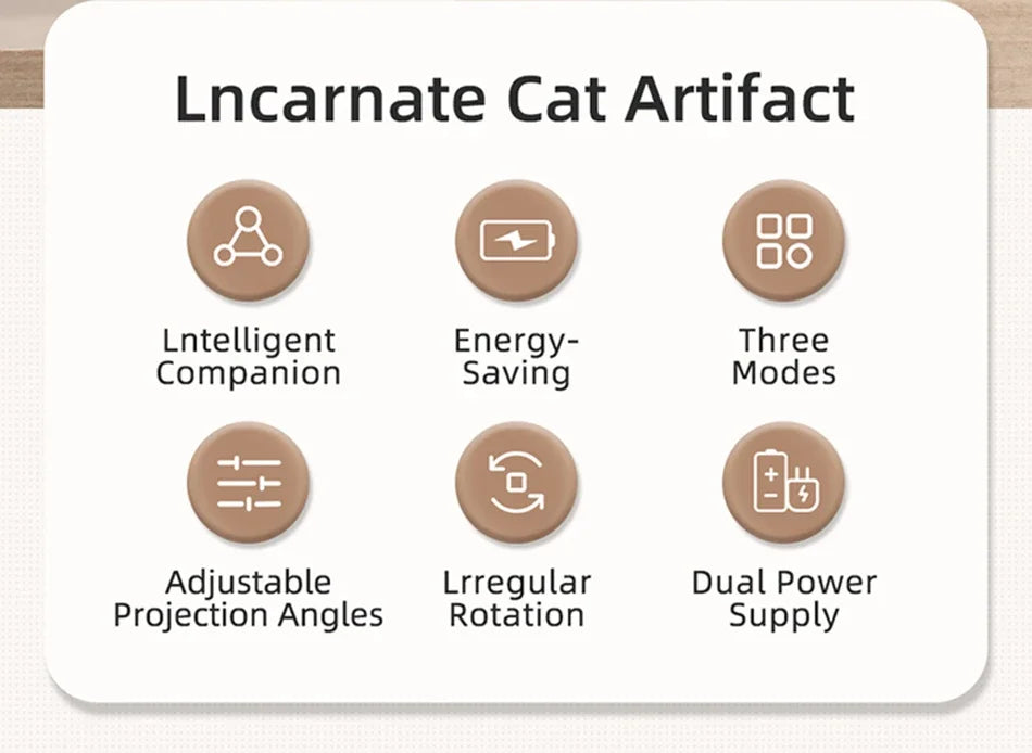 Cat Laser Toy Automatic Rechargeable Motion Random Activated Interactive Cat Toys for Indoor Cats/Dog/Kittne Slow and Fast Mode