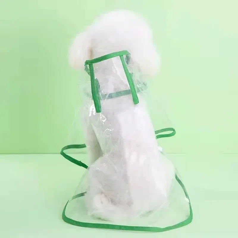 During the rainy season, dogs go out in transparent raincoats; Hooded waterproof jacket made of soft PVC material, dog raincoat