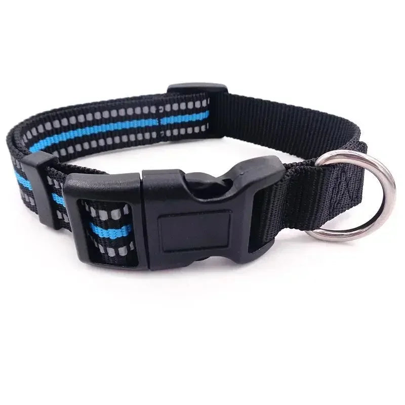 Reflective Dog Collar Adjustable Safety Nylon Pet Collars Sturdy & Durable Suitable for Large,Medium and Small Dogs Pet Supplies