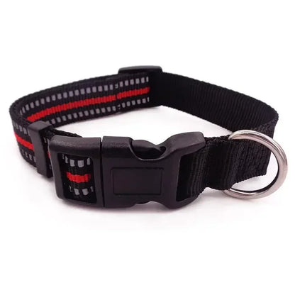 Reflective Dog Collar Adjustable Safety Nylon Pet Collars Sturdy & Durable Suitable for Large,Medium and Small Dogs Pet Supplies
