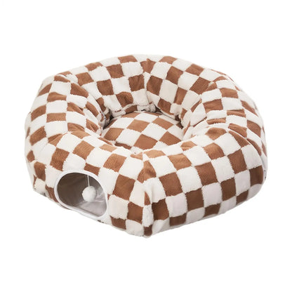 Cat Tunnel Bed Interactive Toys Washable with Ball Tunnel Cat Bed Cave Interactive Toys for Kitten Puppy Small Dog Bunny Pet