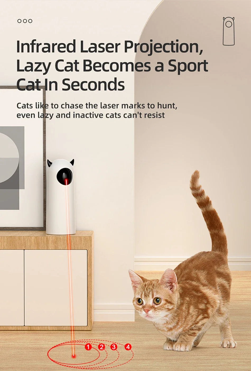 Cat Laser Toy Automatic Rechargeable Motion Random Activated Interactive Cat Toys for Indoor Cats/Dog/Kittne Slow and Fast Mode