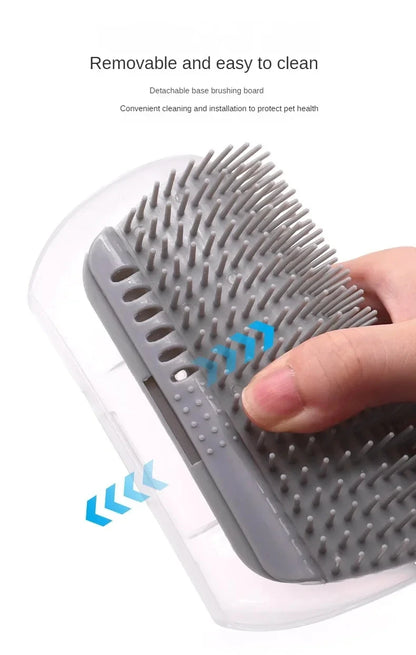 Cat Self Groomer with Massage Comb Brush - Perfect for Kitten and Puppy Grooming and Relaxation Wall-Mounted