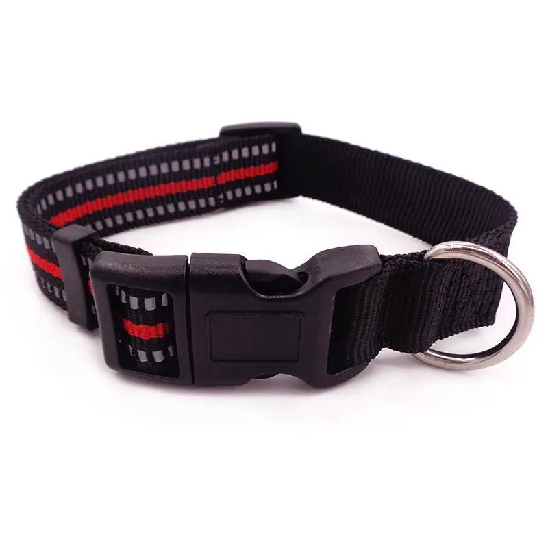 Reflective Dog Collar Adjustable Safety Nylon Pet Collars Sturdy & Durable Suitable for Large,Medium and Small Dogs Pet Supplies