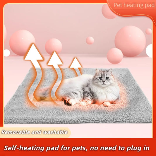 Winter self-heating pet blanket for dogs and cats without electric heating pad with non-slip bottom heating pad universal