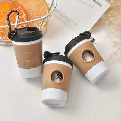 Portable Dog Poop Bag Holder Pet Waste Bag Dispenser for Dogs Outdoor Pet Trash Bags Dispenser Coffee Cup-shaped Dispenser