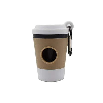 Portable Dog Poop Bag Holder Pet Waste Bag Dispenser for Dogs Outdoor Pet Trash Bags Dispenser Coffee Cup-shaped Dispenser