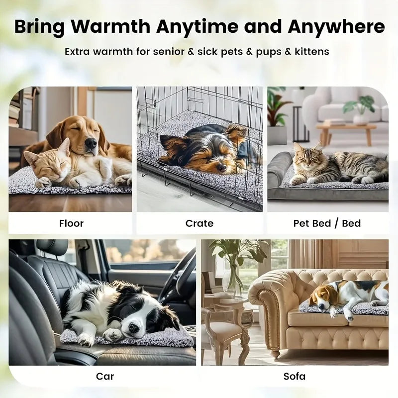 Winter self-heating pet blanket for dogs and cats without electric heating pad with non-slip bottom heating pad universal