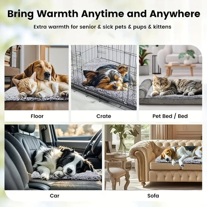 Winter self-heating pet blanket for dogs and cats without electric heating pad with non-slip bottom heating pad universal