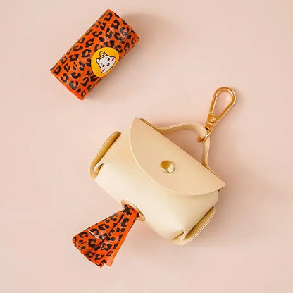 Dog Poop Garbage Bag Dispenser Portable Leather Dog Pooper Scoopers Bag Outdoor Walking Pet Supplies