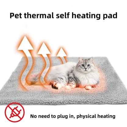 Winter self-heating pet blanket for dogs and cats without electric heating pad with non-slip bottom heating pad universal