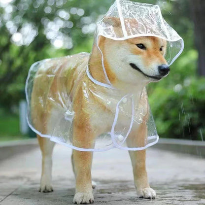 During the rainy season, dogs go out in transparent raincoats; Hooded waterproof jacket made of soft PVC material, dog raincoat