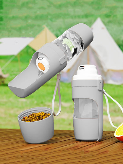 Portable Dog Cat Water Bottle with Storage Food and Water Container for Puppy Pets dogs Feeder Bowl Outdoor Travel Pet supplies