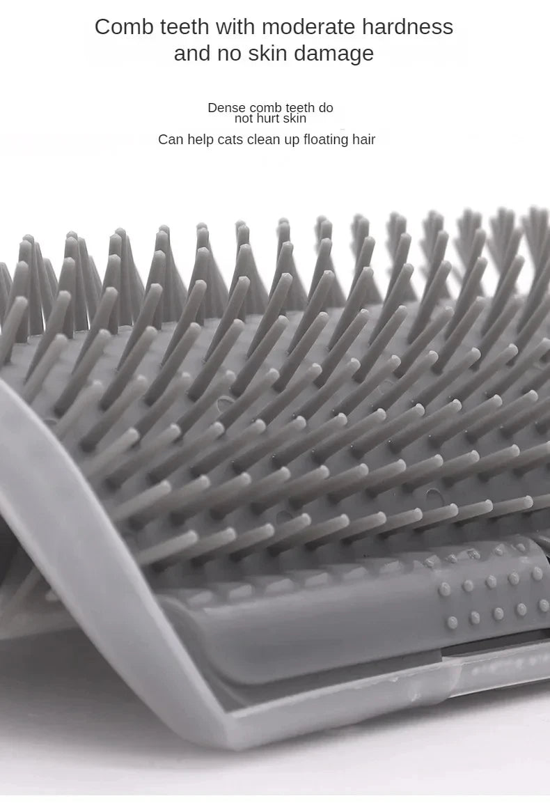 Cat Self Groomer with Massage Comb Brush - Perfect for Kitten and Puppy Grooming and Relaxation Wall-Mounted