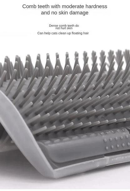 Cat Self Groomer with Massage Comb Brush - Perfect for Kitten and Puppy Grooming and Relaxation Wall-Mounted