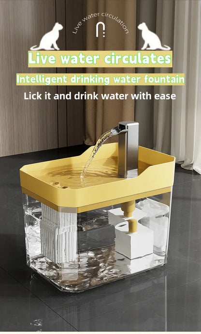 1.5L Cat Water Fountain Auto Filter Pet Water Dispenser USB Live Water Circulation Automatic Drinking Fountain for Cats and Pets