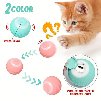 1pc Smart Cat Toys Automatic Rolling Ball Electric Cat Toys Interactive For Cats Training Self-moving Kitten Toys Pet Accessories