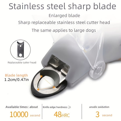 1pc Pet Nail Clipper With LED Light, Dog And Cat Nail Scissor With Stainless Steel Non-slip Silicone Handle, Anti-Bleeding Pet Nail Clipper For Pet Cleaning And Grooming Tools