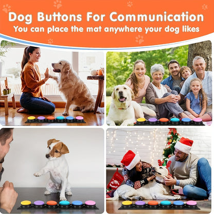 Pet Communication Button Dog Talking Interactive Training Sound Button, Recording Sound Maker, Squeeze Box, Christmas Set