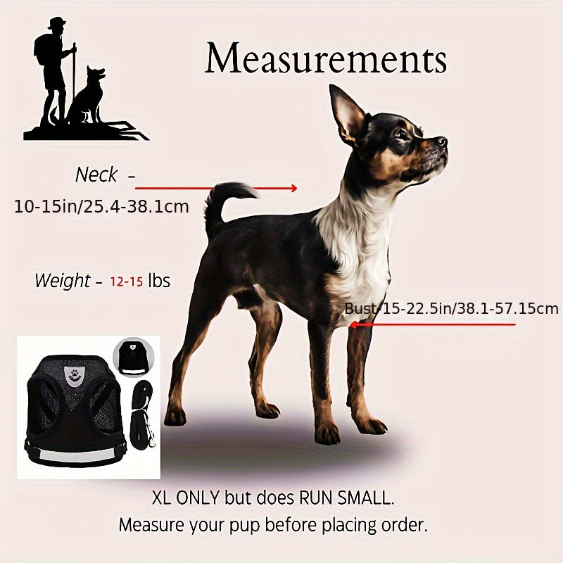 Breathable Cat Harness And Leash Set, Escape Proof Pet Clothes Kitten Puppy Dogs Vest Adjustable Easy Control Reflective Cat Harness