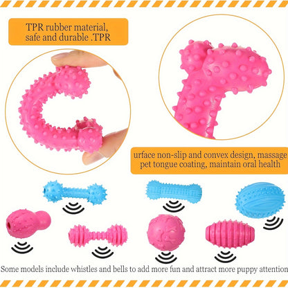 3/5/10pcs Random Pet Chew Toys For Small Dogs And Puppies - Cute, Durable, Various Shape, Multicolor Design For Training