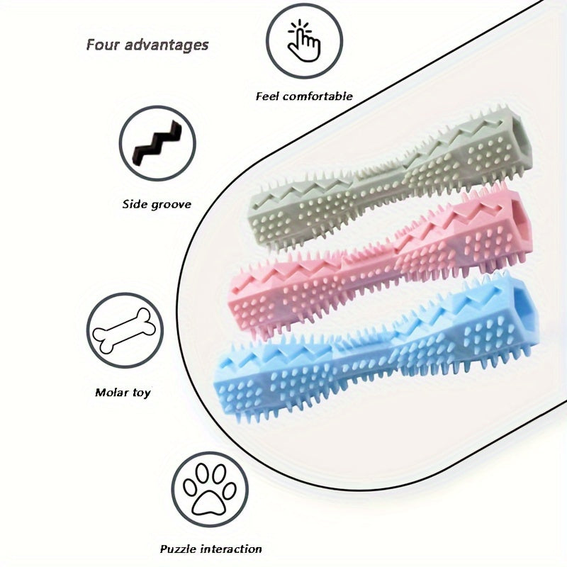 1/3pcs Durable Dog Chew Stick, Toothbrush For Tooth Cleaning And Massage - Soft Rubber Pet Toy