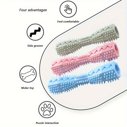 1/3pcs Durable Dog Chew Stick, Toothbrush For Tooth Cleaning And Massage - Soft Rubber Pet Toy